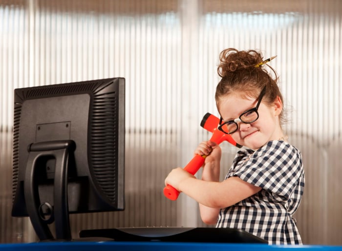 girl and computer