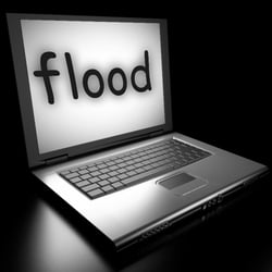 flood written on laptop